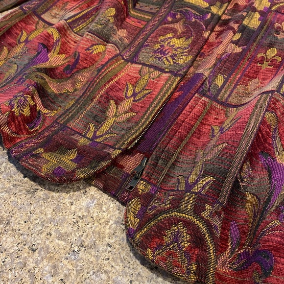 Coldwater Creek Blazer Jacket XL Zip Up Floral - Picture 10 of 13